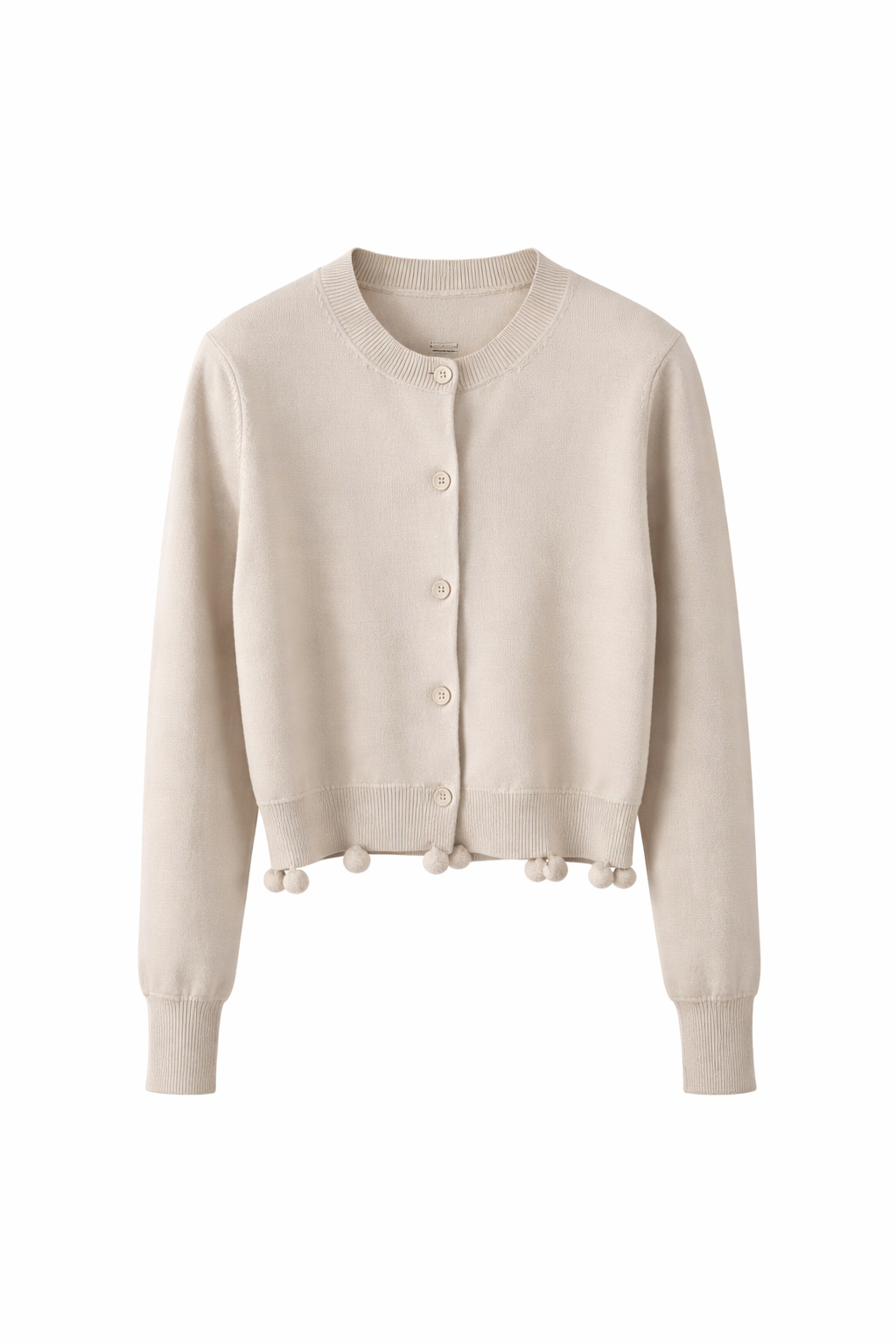 Pom Hem Knit Cardigan