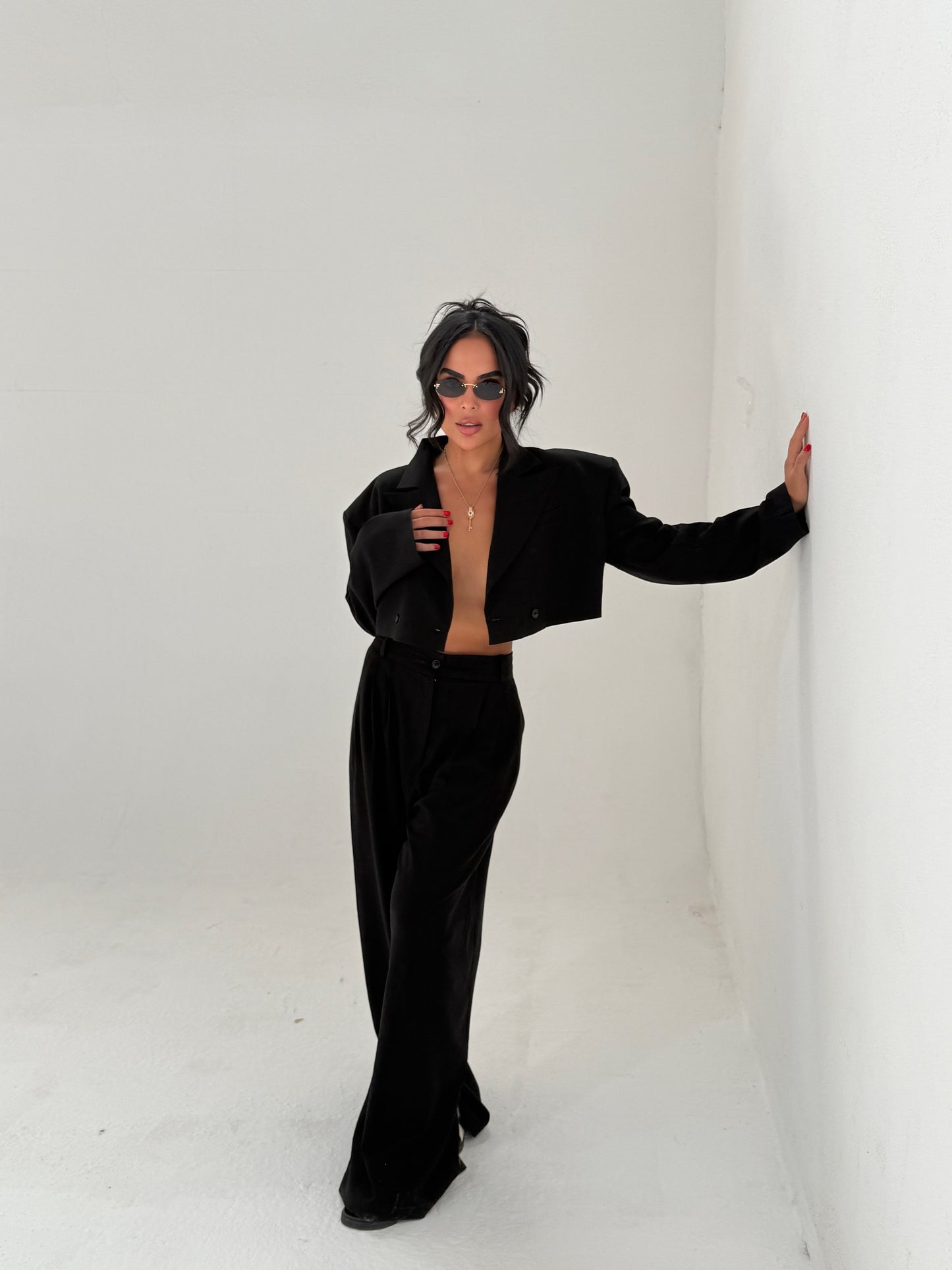 Linen Power Set – Noir & Camel