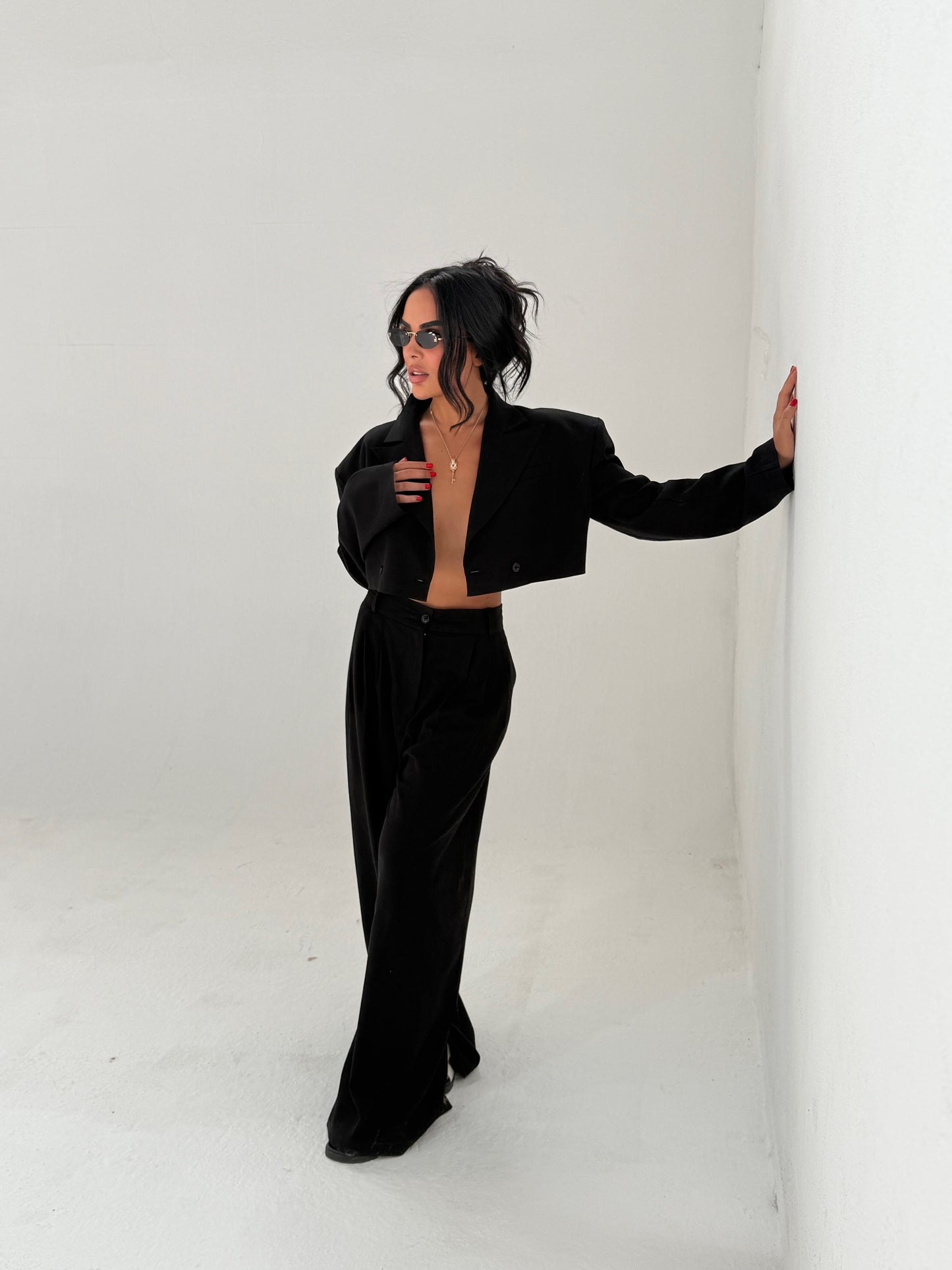 Linen Power Set – Noir & Camel