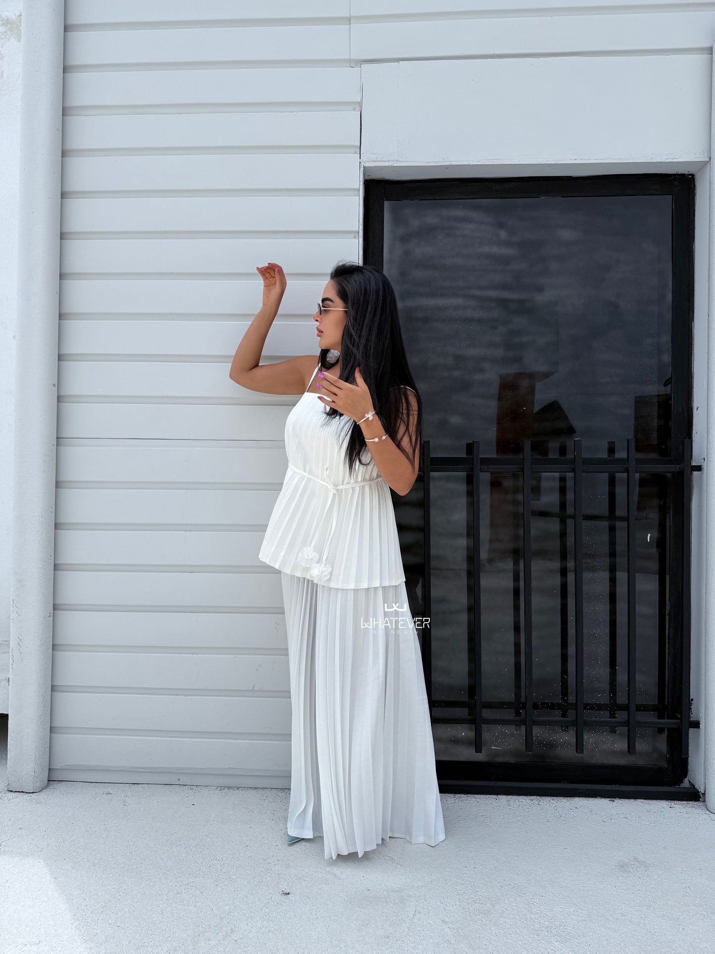 NAIA Two-Piece Pleated Set