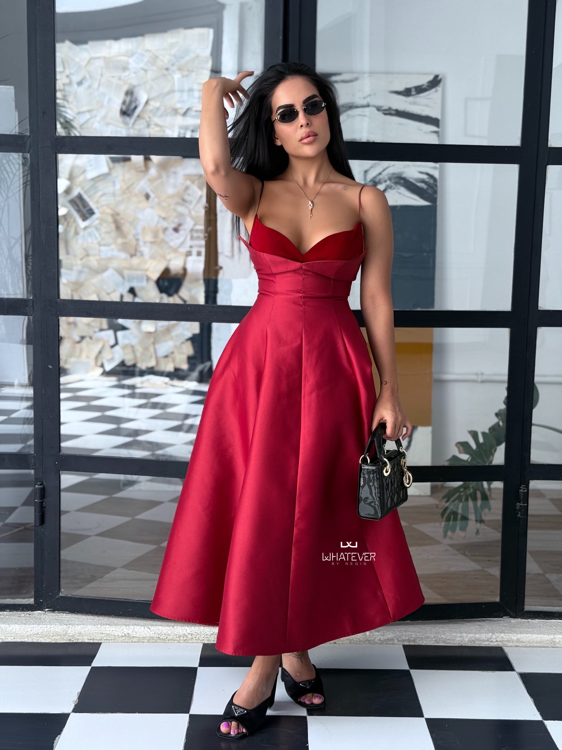 Rhea Dress - Deep Crimson Red Whateverbynegin Rhea Dress - Deep Crimson Red Whateverbynegin