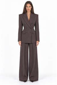 Espresso Brown Pinstripe