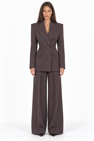 Espresso Brown Pinstripe