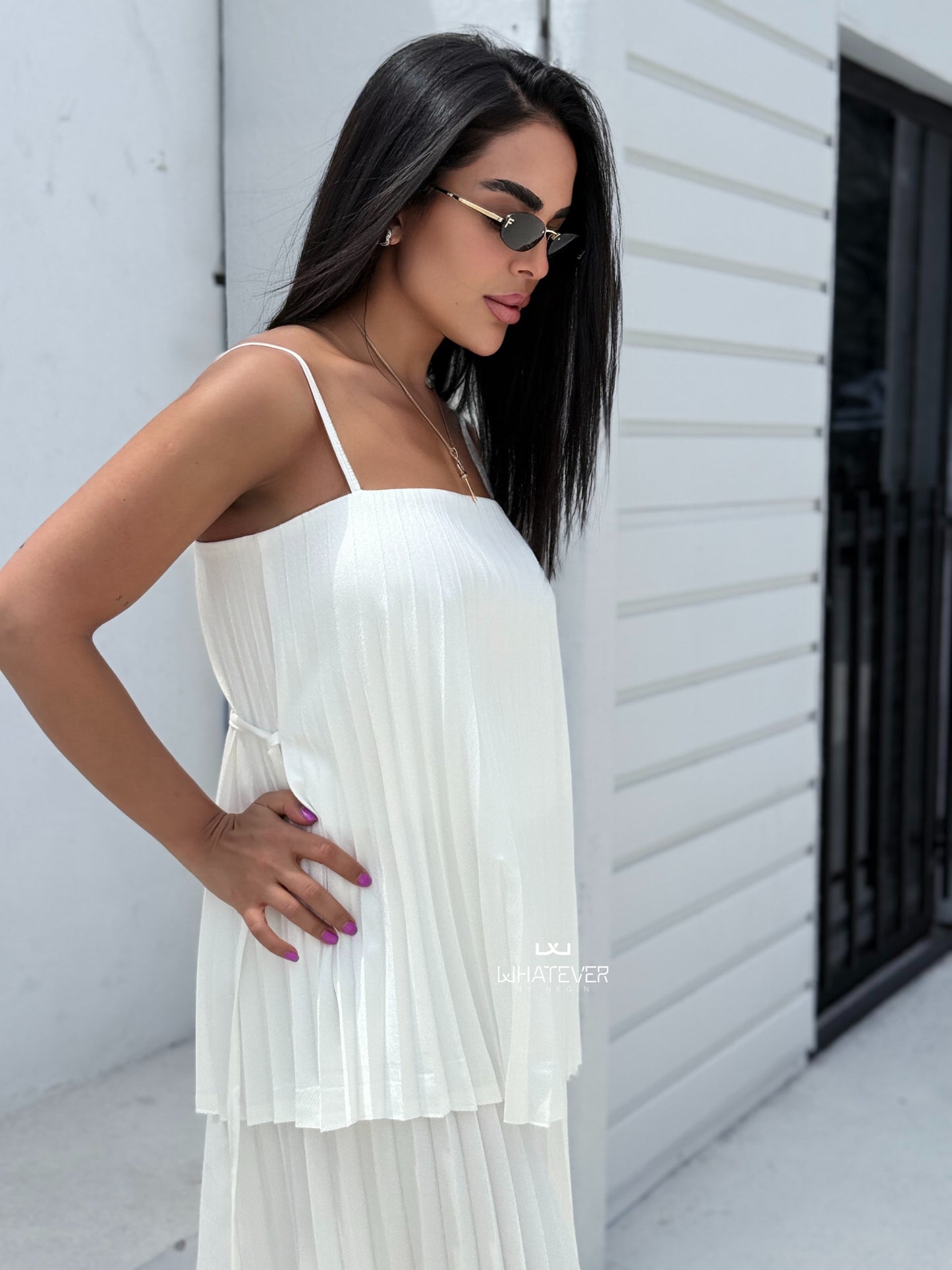 NAIA Two-Piece Pleated Set