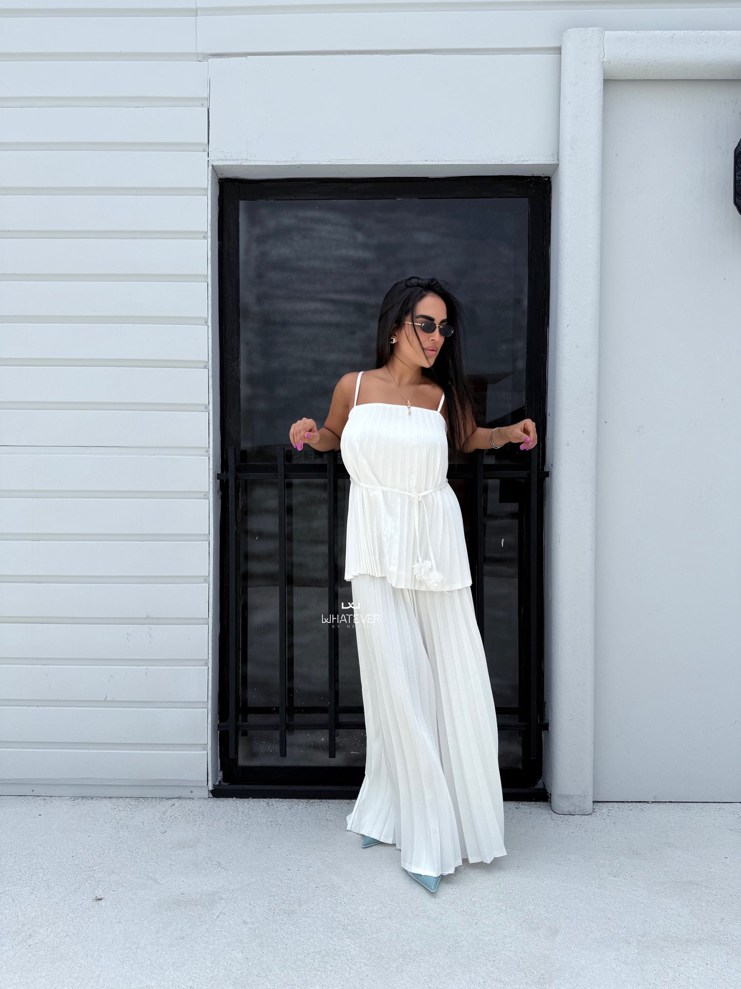 NAIA Two-Piece Pleated Set