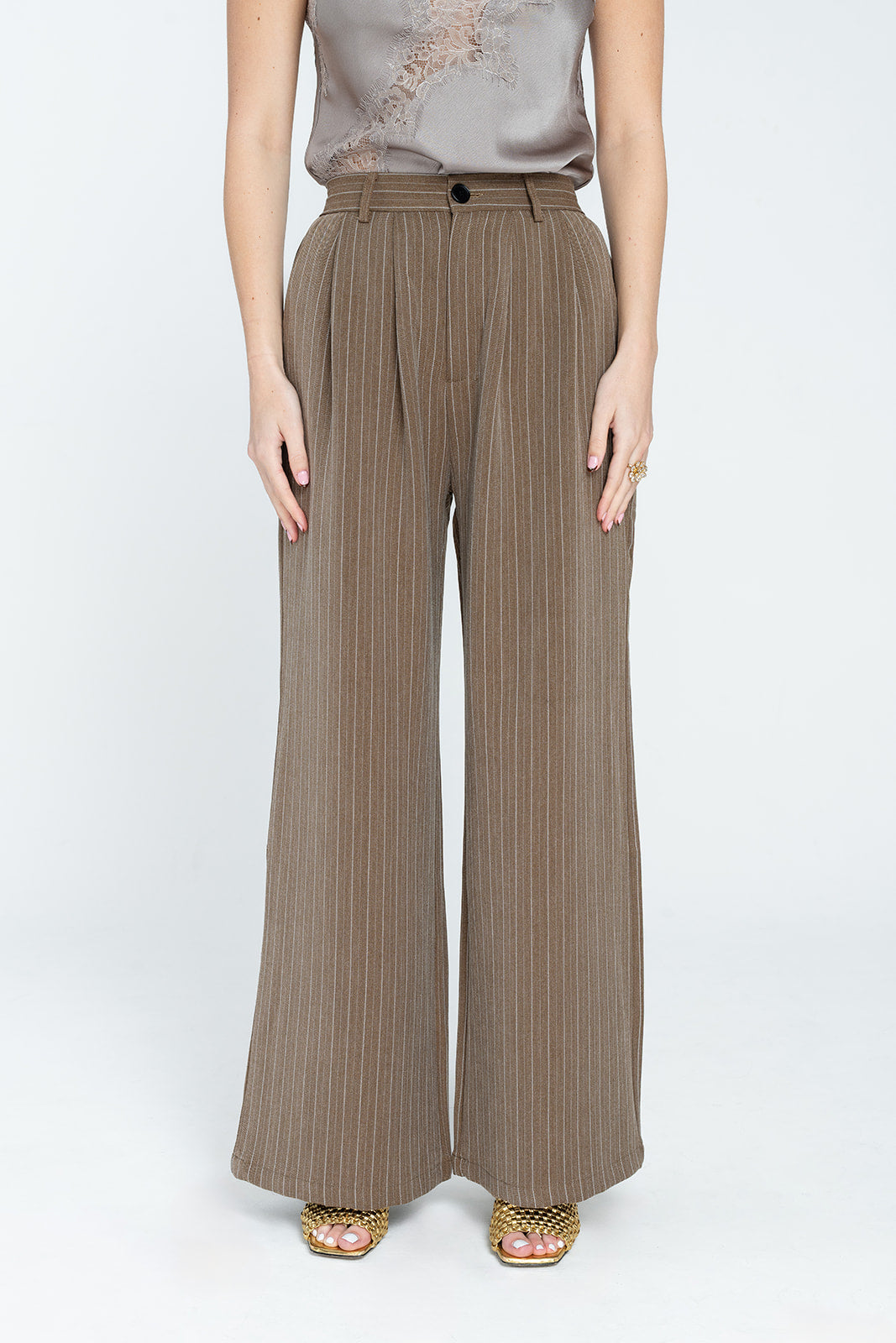 Pinstripe Trench Pants