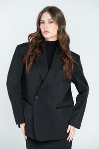 Charcoal Black Striped
