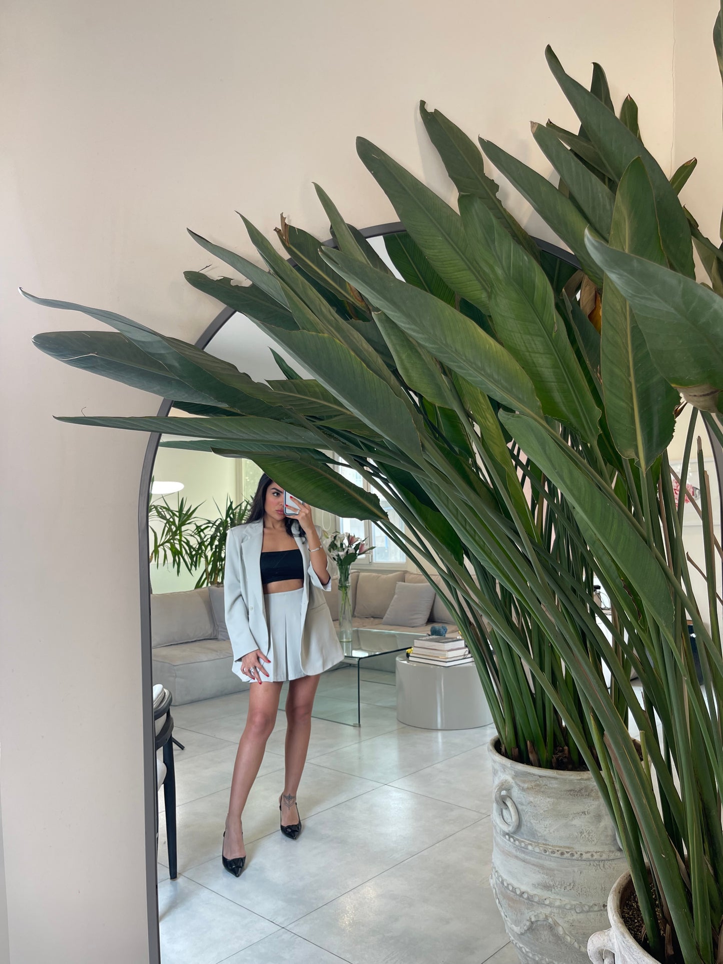 Tailored Oversized Blazer & Pleated Mini Skirt Co-Ord Set