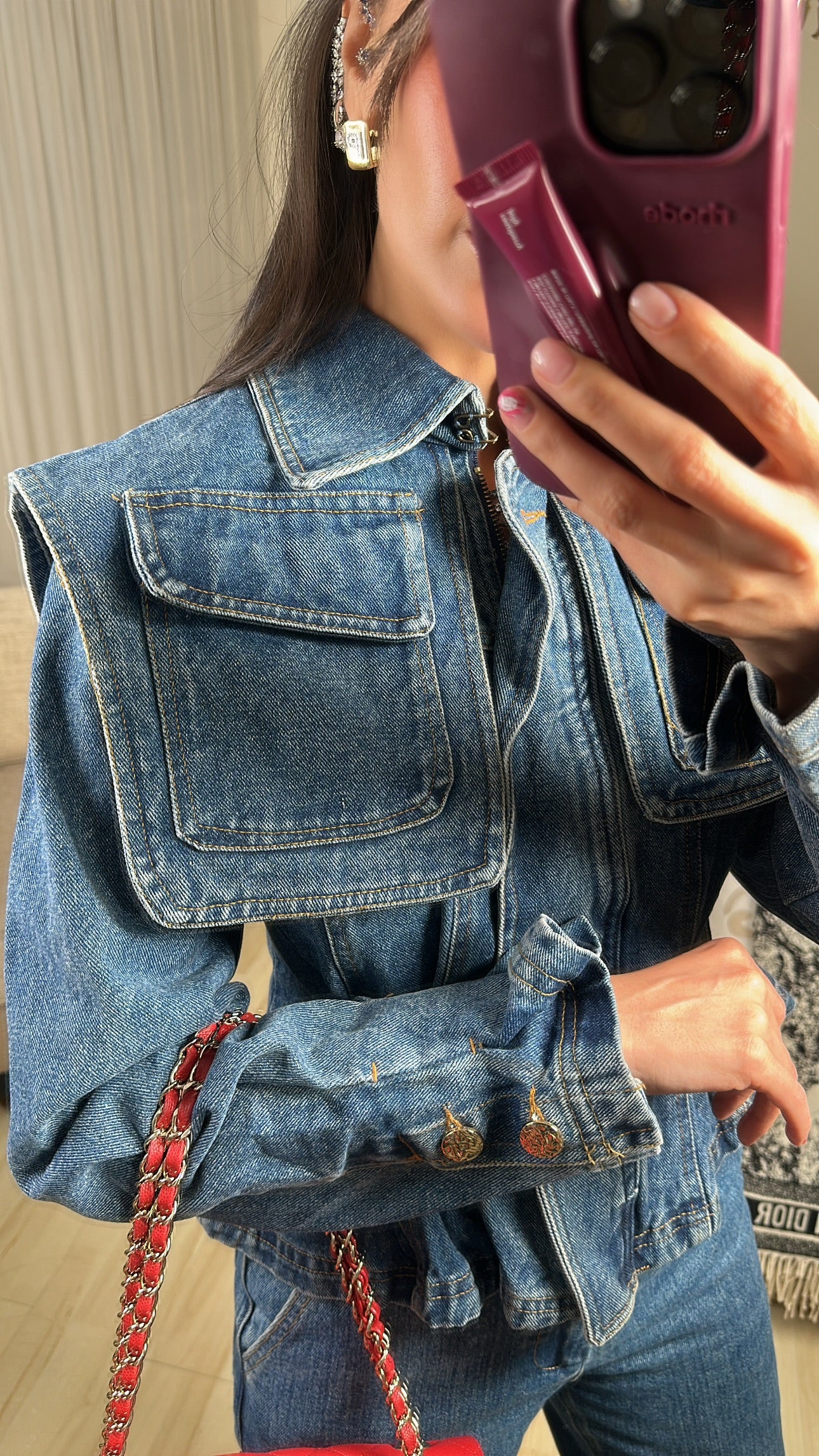 Wing-Pocket Denim Jacket